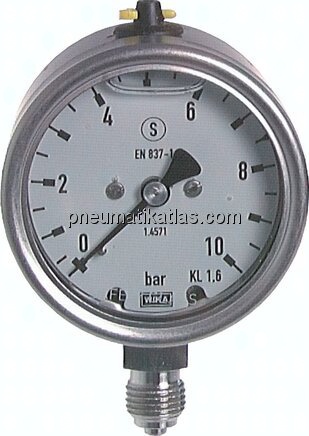 Gly.-Sicherheits-Manometer senkrecht,63mm, -1 bis 1,5 bar