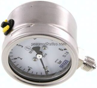 Sicherheits-Manometer senkrecht, 63mm, 0 - 6 bar