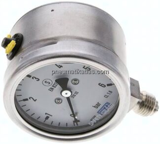 Gly.-Sicherheits-Manometer senkrecht,63mm, 0 - 6 bar