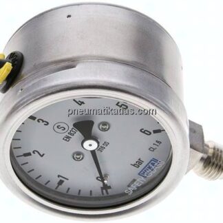 Gly.-Sicherheits-Manometer senkrecht,63mm, 0 - 6 bar