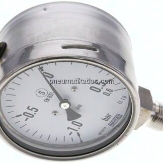Sicherheits-Manometer senkrecht, 100mm, -1 bis 0,6 bar