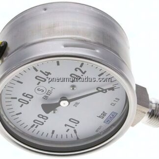 Sicherheits-Manometer senkrecht, 100mm, -1 bis 0 bar