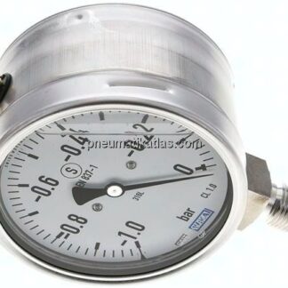 Gly.-Sicherheits-Manometer senkrecht,100mm, -1 bis 0 bar