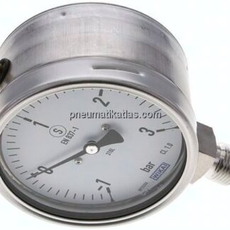 Sicherheits-Manometer senkrecht, 100mm, -1 bis 3 bar
