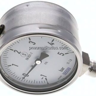 Sicherheits-Manometer senkrecht, 100mm, -1 bis 5 bar
