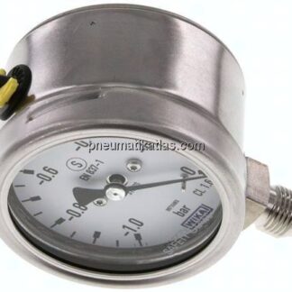 Sicherheits-Manometer senkrecht, 63mm, -1 bis 0 bar