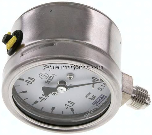 Sicherheits-Manometer senkrecht, 63mm, -1 bis 0 bar