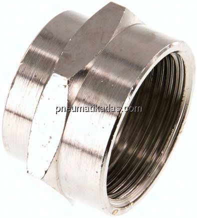 Muffe G 1"-G 3/4", Messing vernickelt