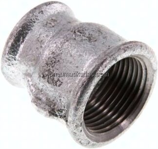 Rundmuffe Rp 1"-Rp 3/4", Temperguss verzinkt