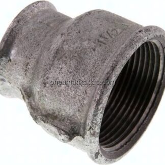 Rundmuffe Rp 1-1/2"-Rp 1", Temperguss verzinkt