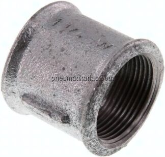 Rundmuffe Rp 1-1/4"-Rp 1-1/4", Temperguss verzinkt