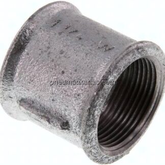 Rundmuffe Rp 1-1/4"-Rp 1-1/4", Temperguss verzinkt