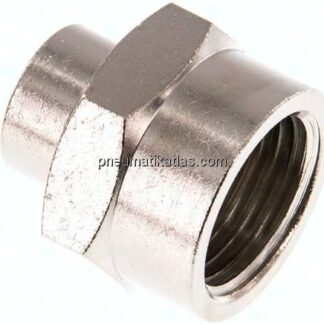 Muffe G 1/2"-G 1/4", Messing vernickelt