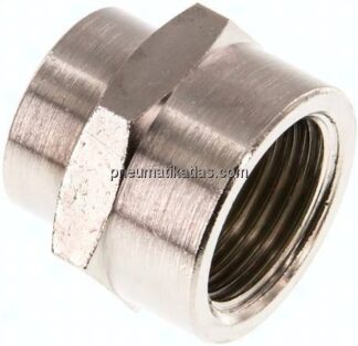 Muffe G 1/2"-G 3/8", Messing vernickelt