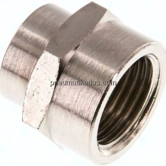 Muffe G 1/2"-G 3/8", Messing vernickelt