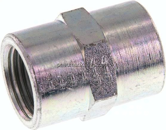 Hochdruck-Muffe G 1/2"-G 1/2", Stahl verzinkt