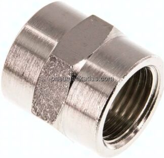 Muffe G 1/2"-G 1/2", Messing vernickelt