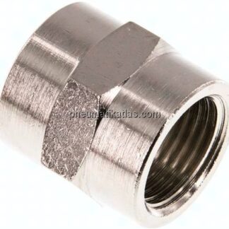 Muffe G 1/2"-G 1/2", Messing vernickelt
