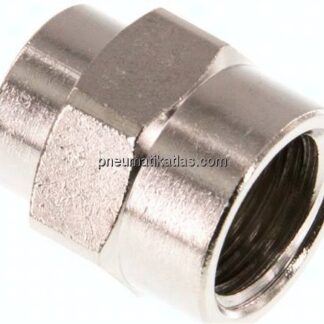 Muffe G 1/4"-G 1/8", Messing vernickelt