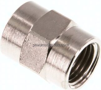 Muffe G 1/4"-G 1/4", Messing vernickelt