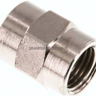 Muffe G 1/4"-G 1/4", Messing vernickelt