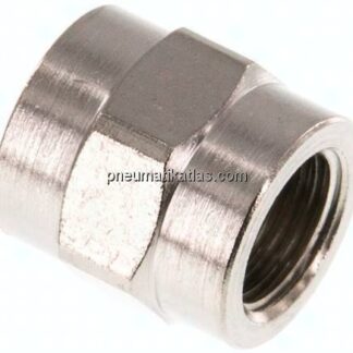 Muffe G 1/8"-G 1/8", Messing vernickelt