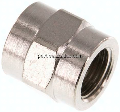 Muffe G 1/8"-G 1/8", Messing vernickelt