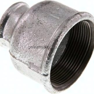 Rundmuffe Rp 2"-Rp 1", Temperguss verzinkt