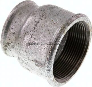 Rundmuffe Rp 2"-Rp 1-1/2", Temperguss verzinkt