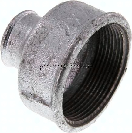 Rundmuffe Rp 2"-Rp 3/4", Temperguss verzinkt