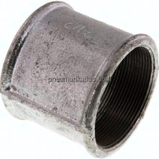 Rundmuffe Rp 2-1/2"-Rp 2-1/2", Temperguss verzinkt