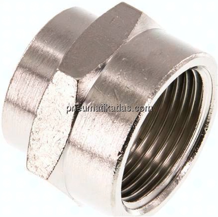 Muffe G 3/4"-G 1/2", Messing vernickelt