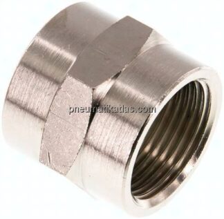 Muffe G 3/4"-G 3/4", Messing vernickelt