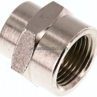 Muffe G 3/8"-G 1/4", Messing vernickelt