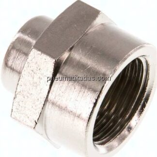 Muffe G 3/8"-G 1/8", Messing vernickelt