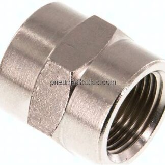 Muffe G 3/8"-G 3/8", Messing vernickelt