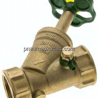 Schrägsitz-Absperrventil, Rp 1-1/2", PN 10, Messing, DVGW
