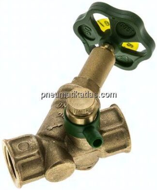 Schrägsitz-Absperrventil, Rp 1/2", PN 10, Messing, DVGW