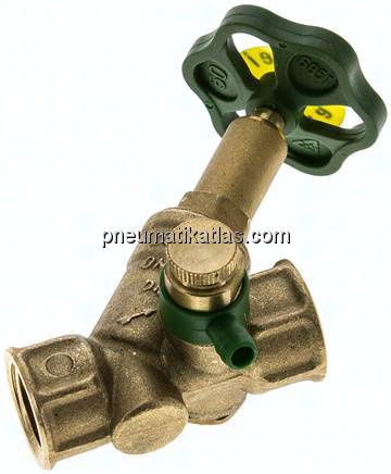 Schrägsitz-Absperrventil, Rp 1/2", PN 10, Messing, DVGW