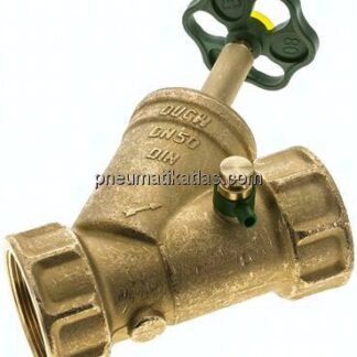 Schrägsitz-Absperrventil, Rp 2", PN 10, Messing, DVGW