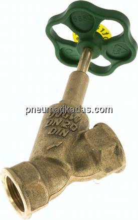 Schrägsitz-Absperrventil, Rp 3/4", PN 10, Messing, DVGW