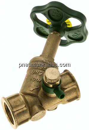 Schrägsitz-Absperrventil, Rp 3/4", PN 10, Messing, DVGW