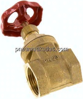 Muffen-Absperrschieber, Messing, G 1", PN 20
