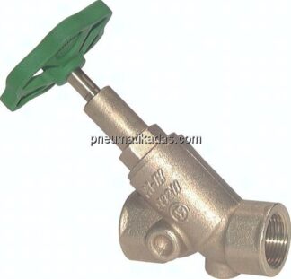 Schrägsitz-Absperrventil, Rp 1/2", PN 10, Messing, DVGW