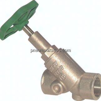 Schrägsitz-Absperrventil, Rp 1/2", PN 10, Messing, DVGW