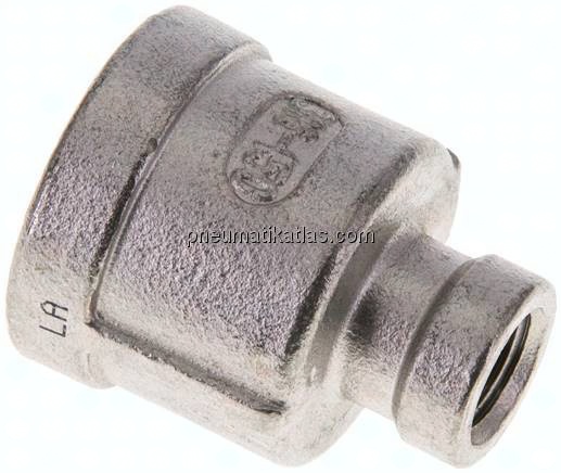 Rundmuffe NPT 1/2"-NPT 1/8", 1.4408