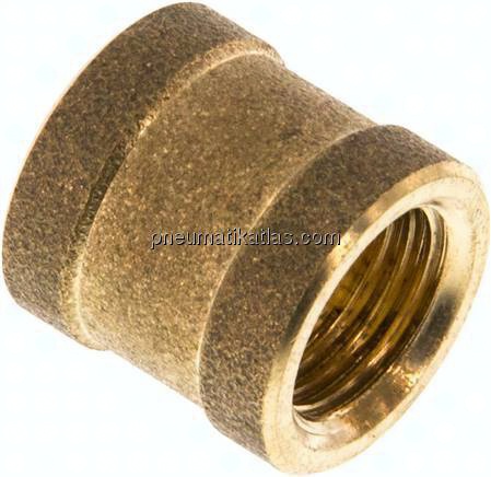 Rundmuffe G 1/4"-G 1/4", Messing