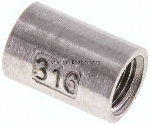 Rundmuffe NPT 1/8"-NPT 1/8", 1.4408