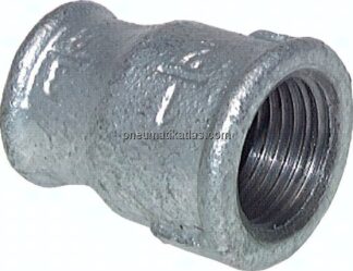 Rundmuffe Rp 1/2"-Rp 3/8", Temperguss verzinkt