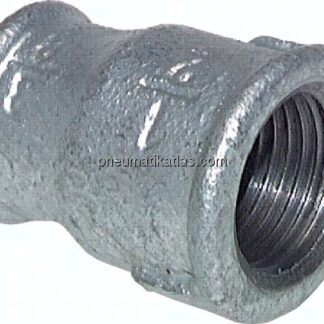Rundmuffe Rp 1/2"-Rp 3/8", Temperguss verzinkt